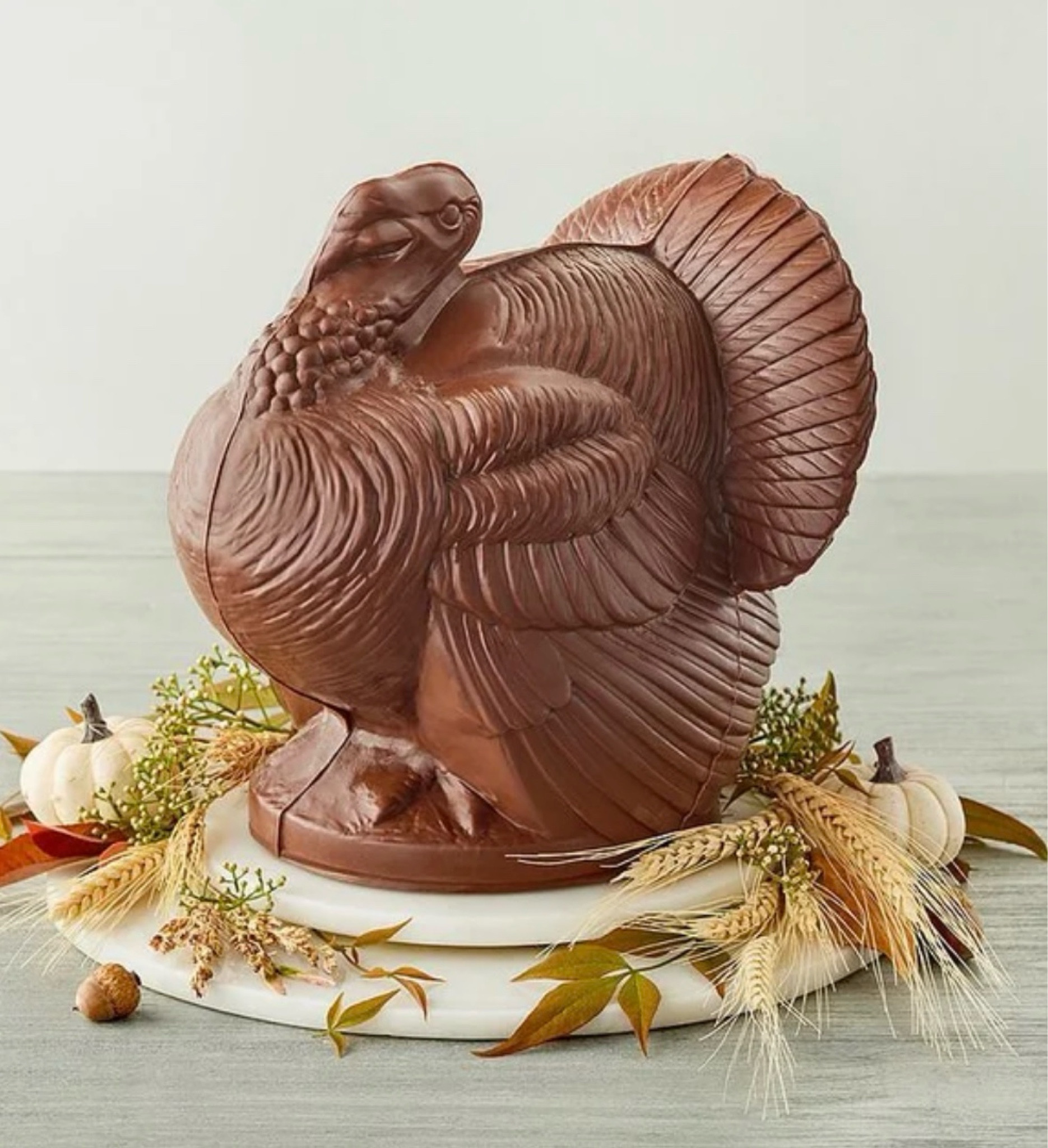 Here's a Thanksgiving treat that's sure to be the talk of the table! This hollow chocolate turkey is made with an impressive four pounds of Belgian milk chocolate. Send it as a delightful gift to friends and family or display it as a whimsical Thanksgiving centerpiece that doubles as dessert.

#LTKHome #LTKHoliday #LTKSeasonal
