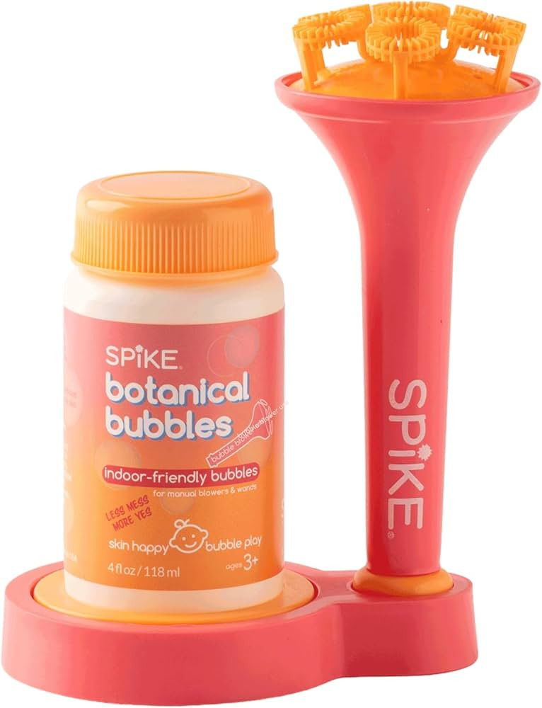 Innobaby Spike Bubble Blower with Mess Free Botanical Bubbles and Dipping Tray - Pink Color - Mag... | Amazon (US)