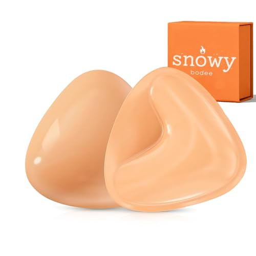 the snowy. bodee Sticky Bra Inserts for Women Reusable Stick Bra Double Sided Strapless Bras Waterproof Adhesive Bra Pads Push Up for D Cup Beige | Amazon (US)