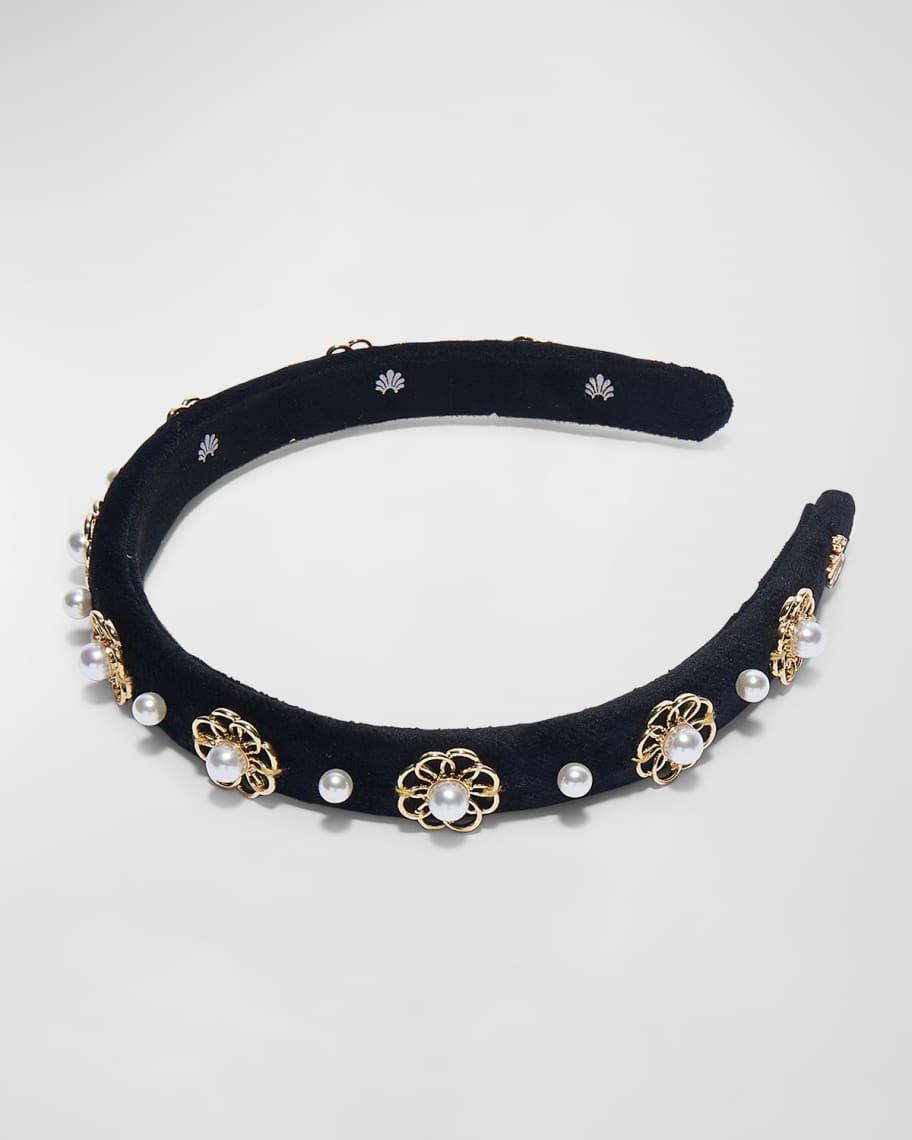 Lele Sadoughi Pearly Marigold Gigi Headband | Neiman Marcus