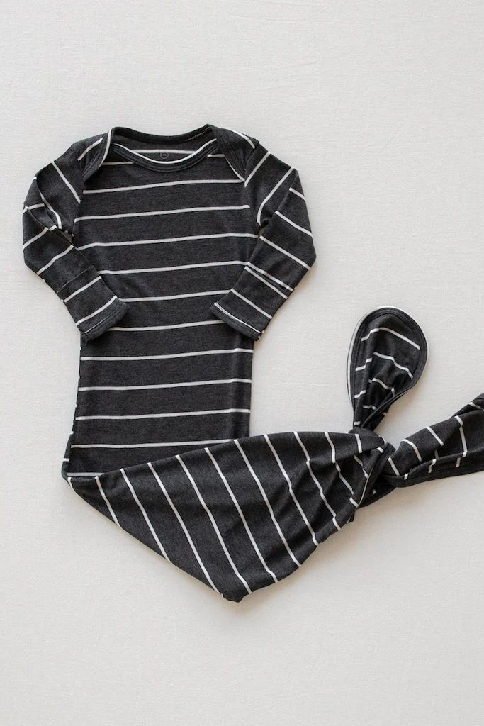 SLEEP GOWN - Charcoal Stripe | Solly Baby