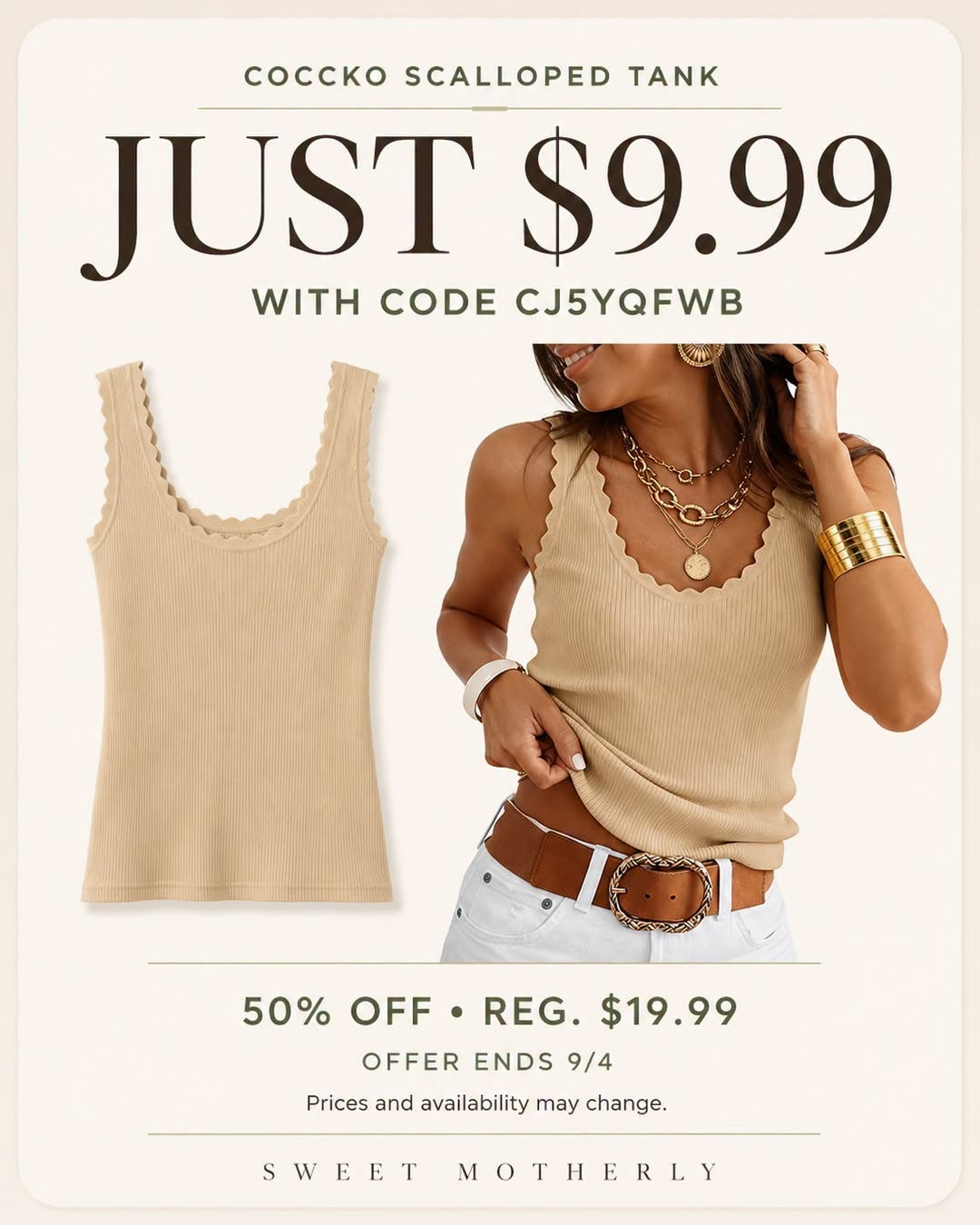 Scallop tank top just $10

women’s scallop tank top
scalloped edge tank
scallop trim sleeveless top
women’s fitted tank top
cute layering tank
ribbed scallop hem top
sleeveless scalloped neckline top
women’s basic camisole
feminine everyday tank
scallop detail knit top

#LTKootd #LTKSeasonal #LTKSaleAlert