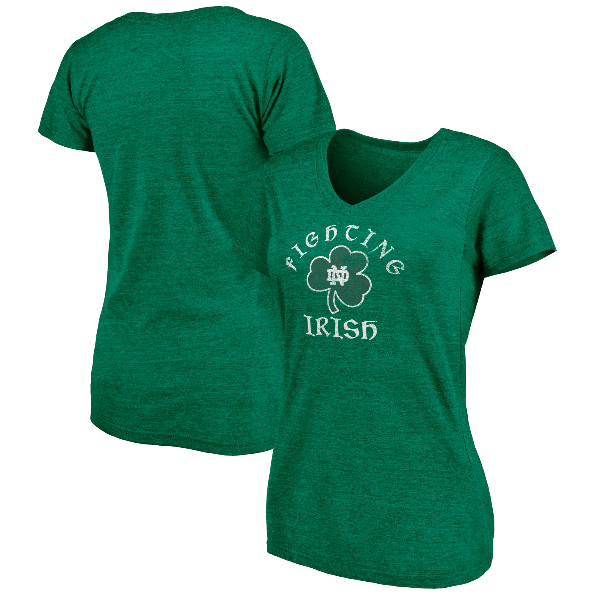 Women's Fanatics Branded Green Notre Dame Fighting Irish St. Patrick's Day Celtic Crew Tri-Blend V-N | Fanatics