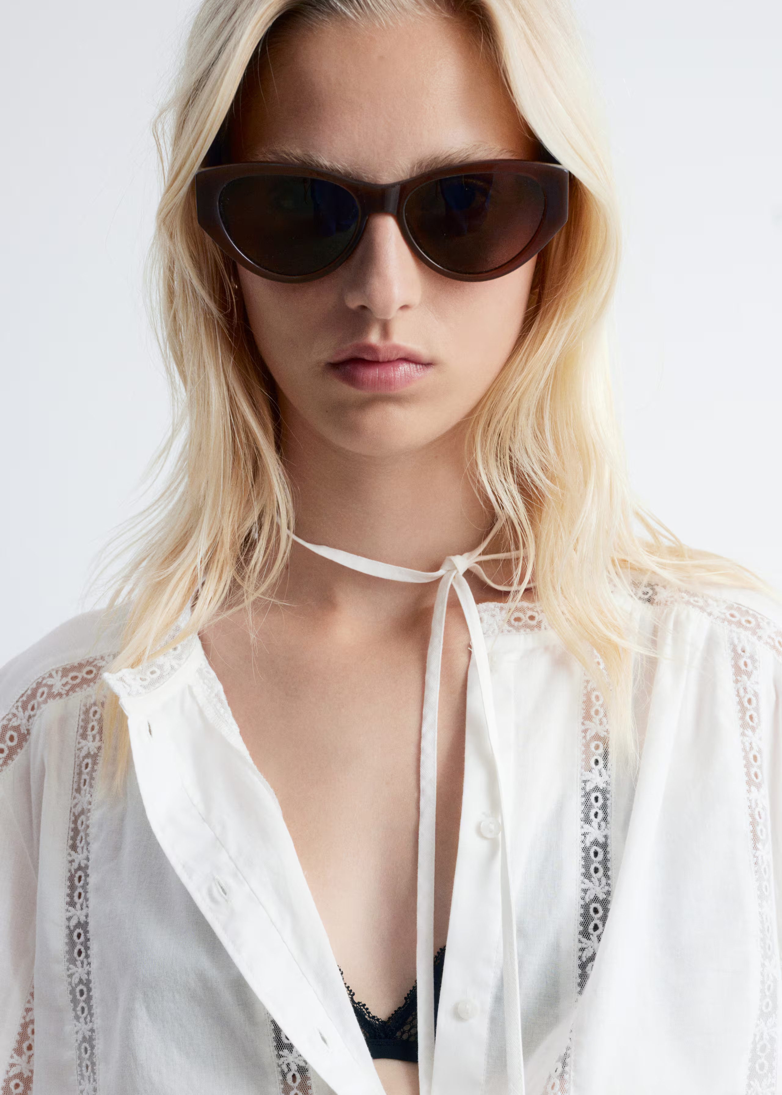 Voluminous Lace-trimmed Blouse | & Other Stories UK