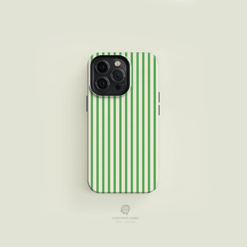 Striped Green & Beige Tough iPhone Case | iPhone 16 15 14 13 12 11 Pro Max Case, iPhone 16 15 14 ... | Etsy (US)