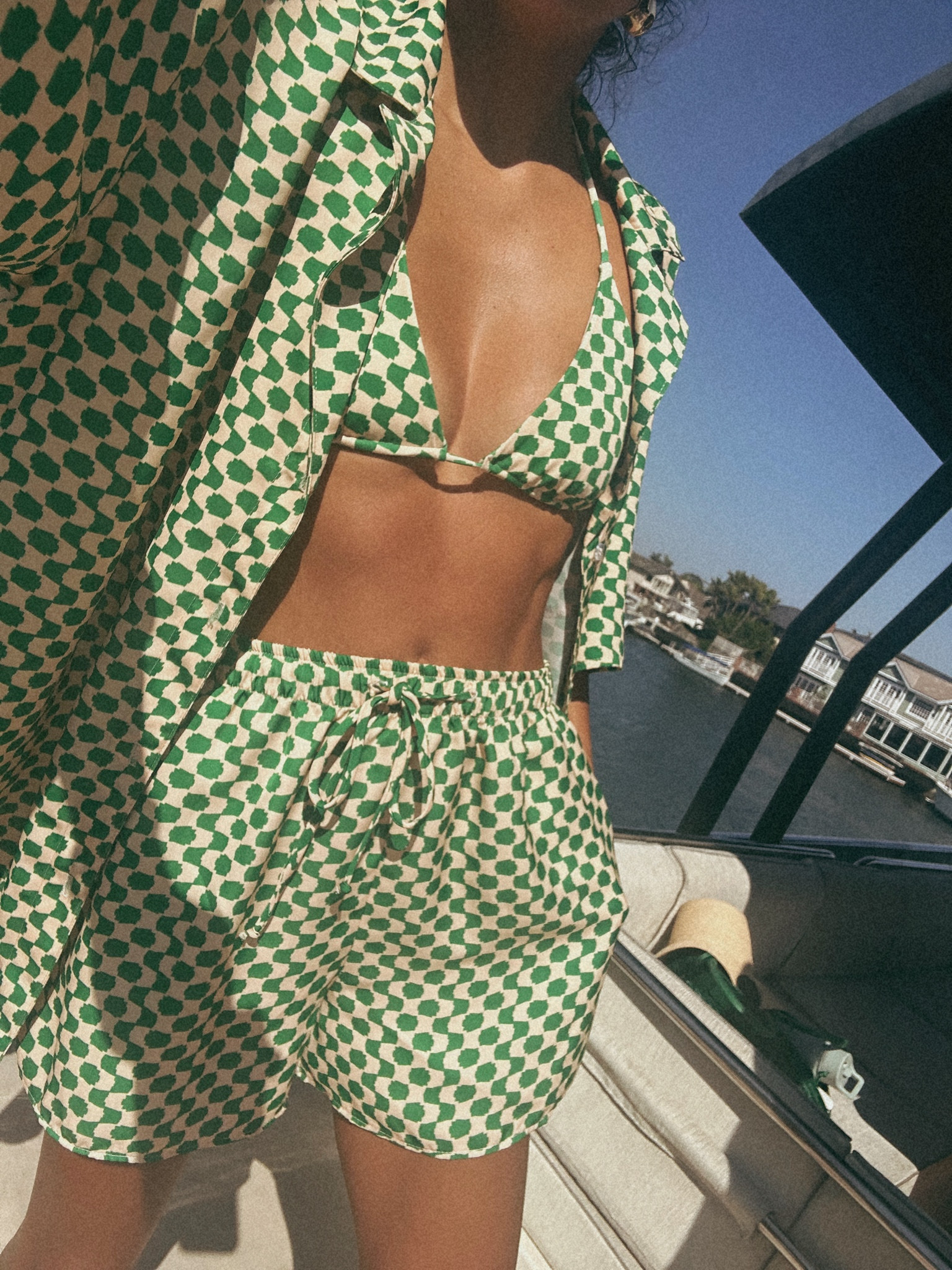 Boat/beach/pool day look: resa bikini with matching shorts and oversized button down 

#LTKStyleTip #LTKSwim