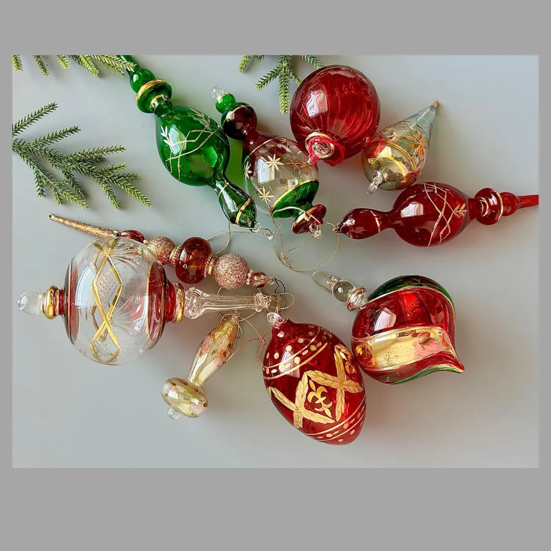 Vintage Glass Ornament, Hand Blown Hand Painted, Christmas Vintage,holiday Decor Xmas Tree Hangin... | Etsy (US)