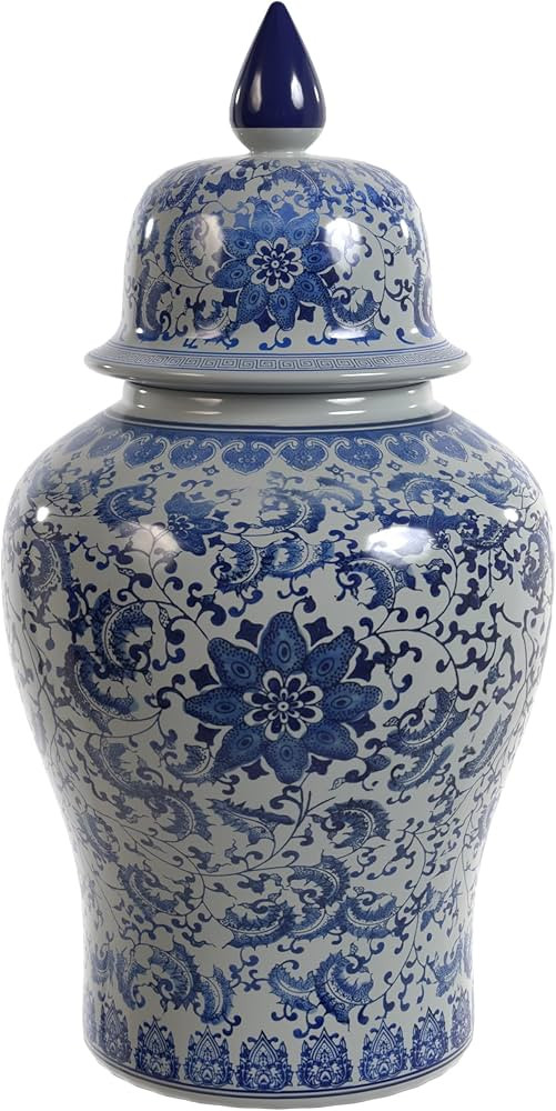 Red Lantern BW-TJAR-BWFL Decorative Jars, 18" Tall, Floral Blue | Amazon (US)
