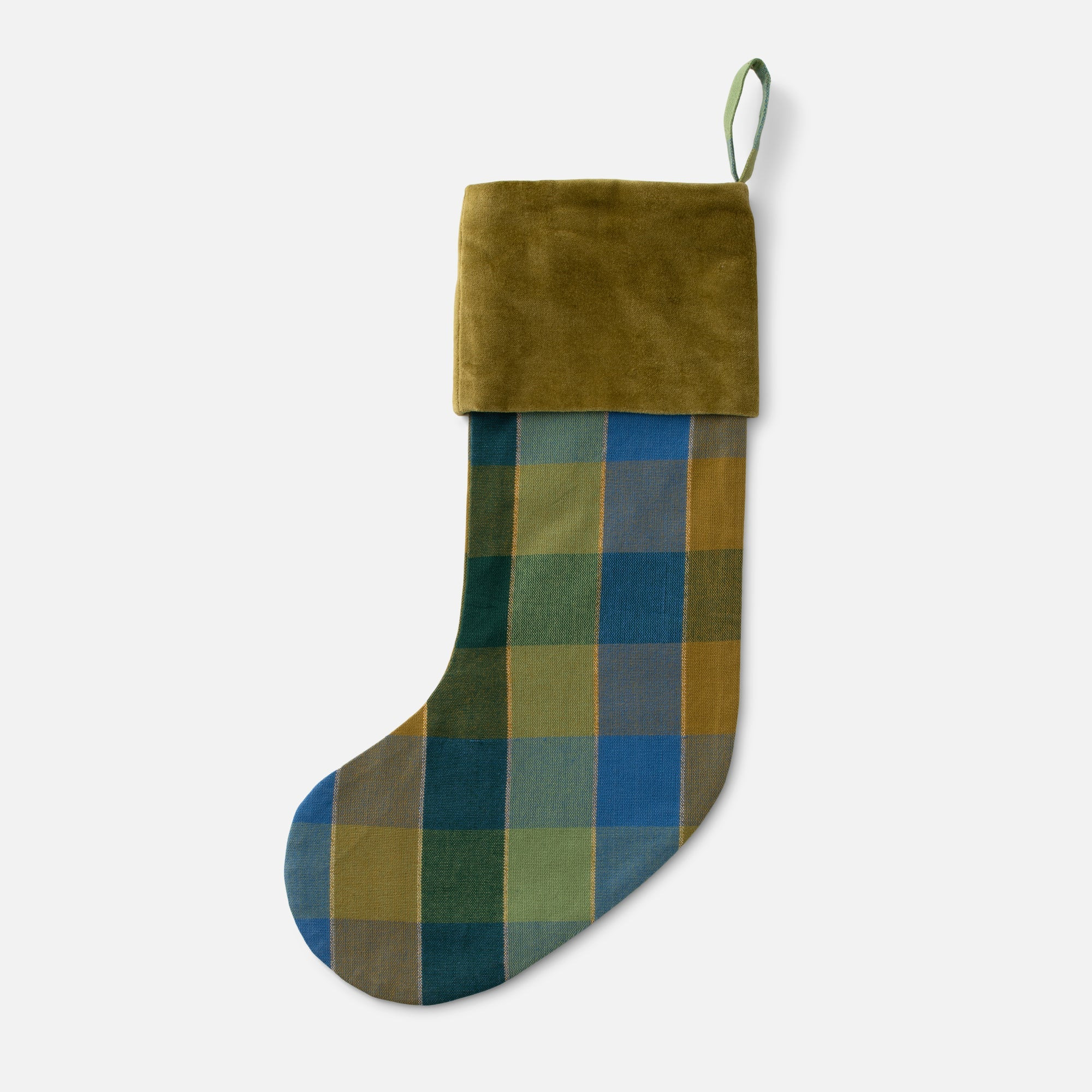 Home/Fireside Plaid Green Stocking | Schoolhouse