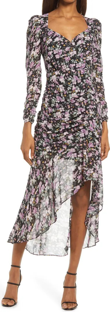 FLORET STUDIOS Floral Print Ruched Long Sleeve Dress | Nordstrom | Nordstrom