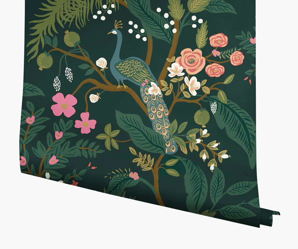 Peacock Wallpaper - Emerald | Rifle Paper Co.
