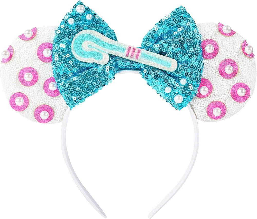 Mouse Ear Headband, Mouse Ear for Women Girls Adult, Sequin Bow Mouse Ears for Party Trip Parks C... | Amazon (US)