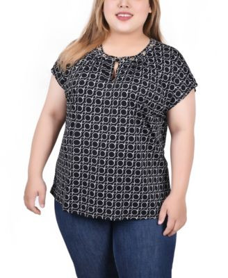 Plus Size Extended Sleeve Top with Grommets | Macy's