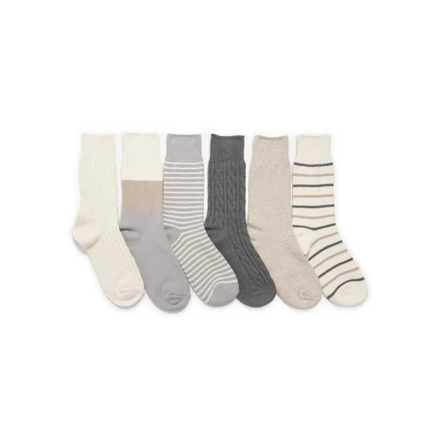Muk Luks Women's Crew Boot Socks, 6-Pack, Fits Shoe Sizes:  6-10 | Walmart (US)