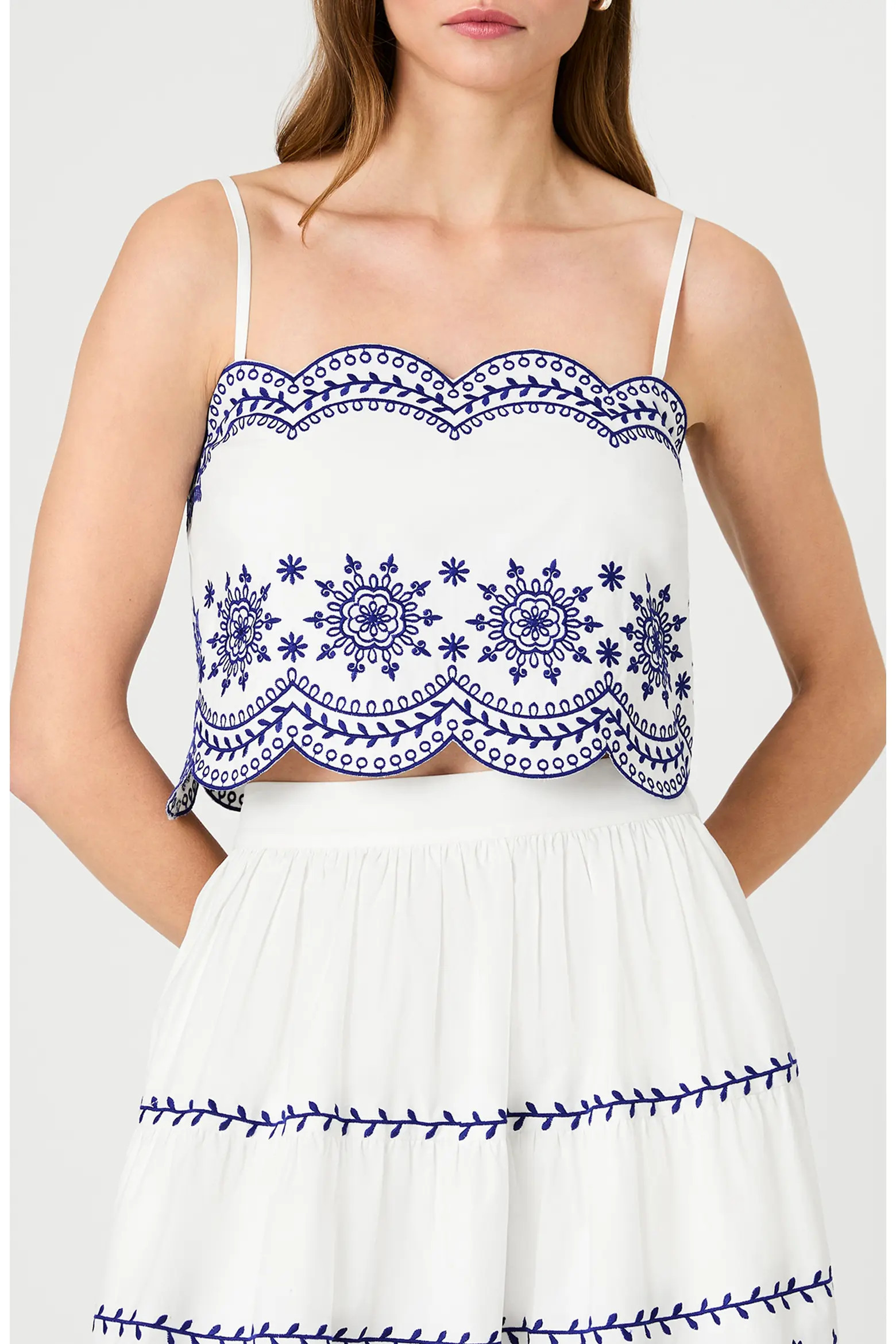 Alissa Embroidered Crop Cotton Top (Women) | Nordstrom | Nordstrom