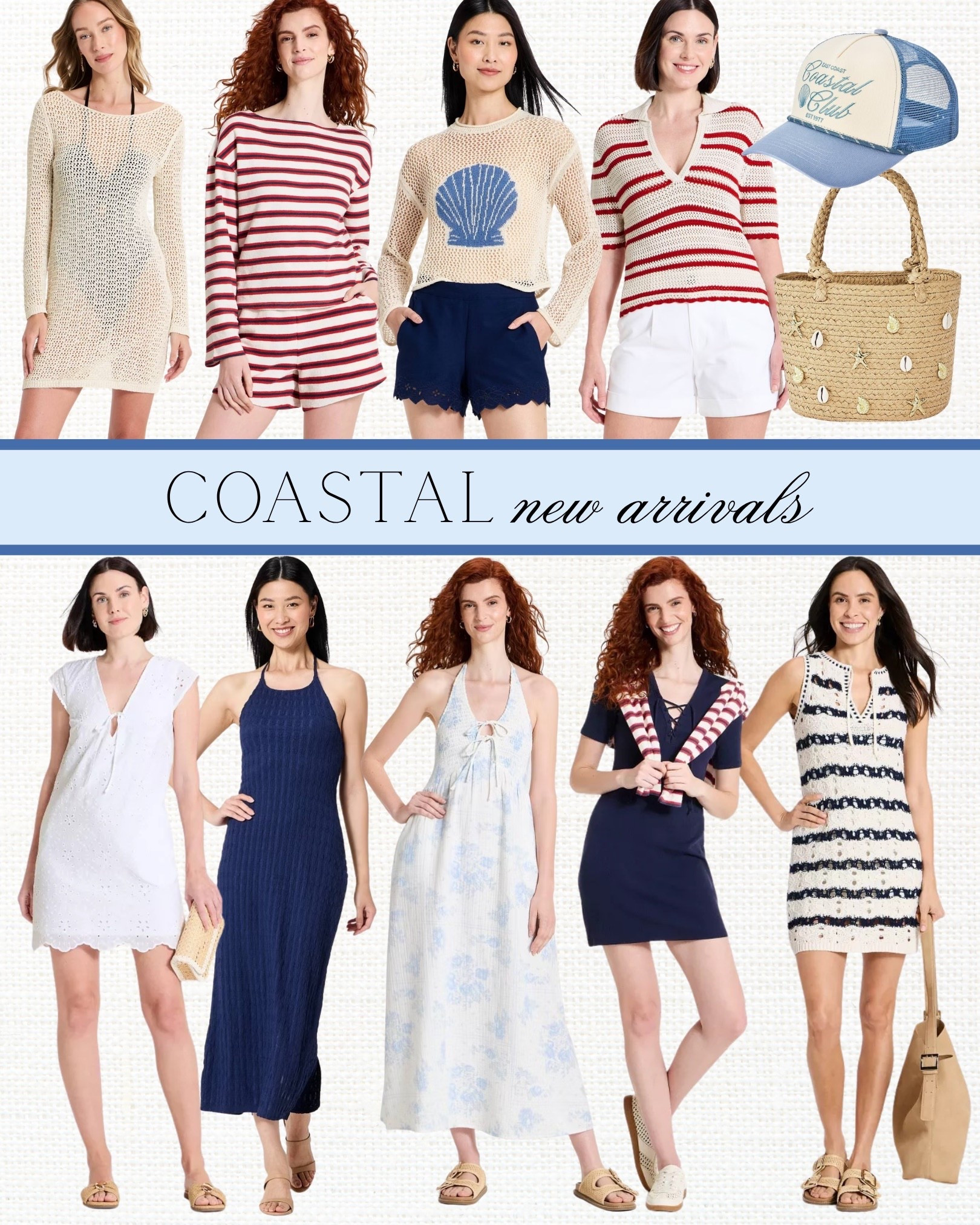 Coastal new arrivals that are giving New England summer 🌊🦞 Think breezy knits, classic stripes, and easy dresses you’ll wear on repeat from beach days to dinner by the water. Effortless, timeless, and so chic.

coastal outfits, coastal summer outfits, new england summer style, nantucket style outfits, cape cod style fashion, hamptons style outfits, beach town outfits, seaside style, coastal grandmother outfits, classic coastal style, blue and white outfits, neutral summer outfits, breezy summer knits, lightweight sweaters summer, striped outfits women, nautical style outfits, effortless summer style, vacation outfits women, beach vacation outfits, resort wear outfits, summer dresses women, midi dresses summer, maxi dresses summer, knit dresses summer, linen summer outfits, breathable fabrics outfits, casual chic summer outfits, elevated basics summer, timeless summer fashion, feminine summer outfits, classic style outfits, everyday outfit inspiration, brunch outfits summer, dinner by the water outfit, sunset outfit ideas, vacation capsule wardrobe, mix and match outfits, comfortable summer outfits, chic on a budget, affordable summer fashion, old navy summer outfits, gap summer outfits, old navy dresses, gap dresses, old navy new arrivals, gap new arrivals, ltk fashion finds, ltk summer outfits, coastal aesthetic outfits, aesthetic summer outfits, trending outfits 2026
