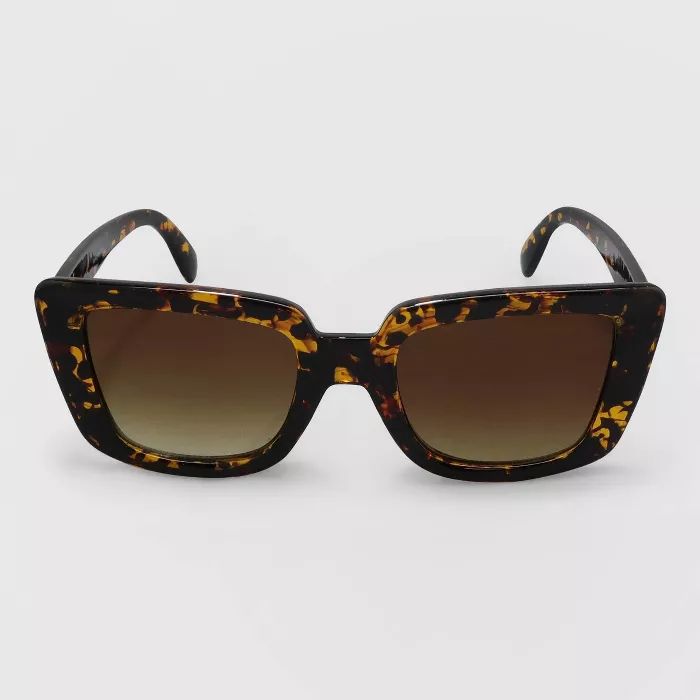 Women's Animal Print Cateye Plastic Sunglasses - A New Day™ Brown | Target