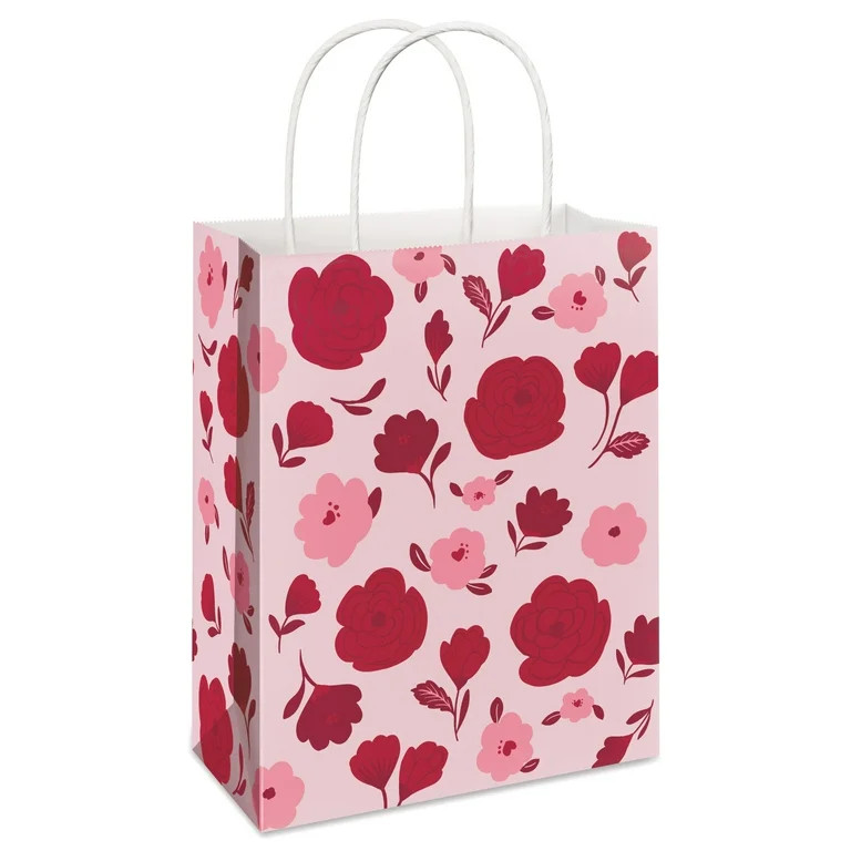 American Greetings 13" Large Valentine's Day Gift Bag, Pink Floral (1-Count) | Walmart (US)