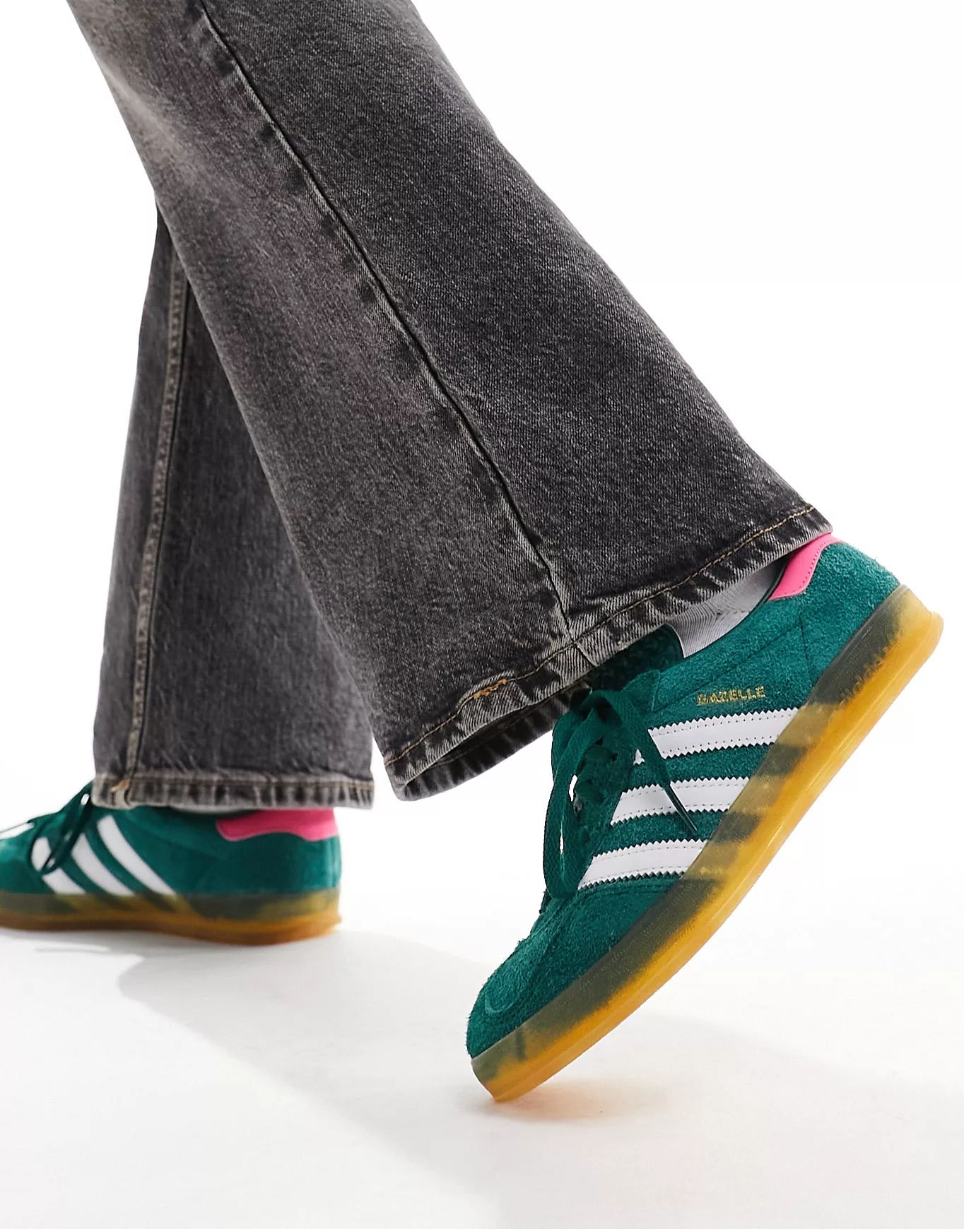 adidas Originals Gazelle Indoor trainers in green and pink | ASOS (Global)