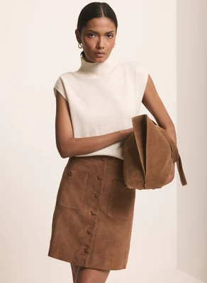 Tan Suede Mini Skirt | Mint Velvet