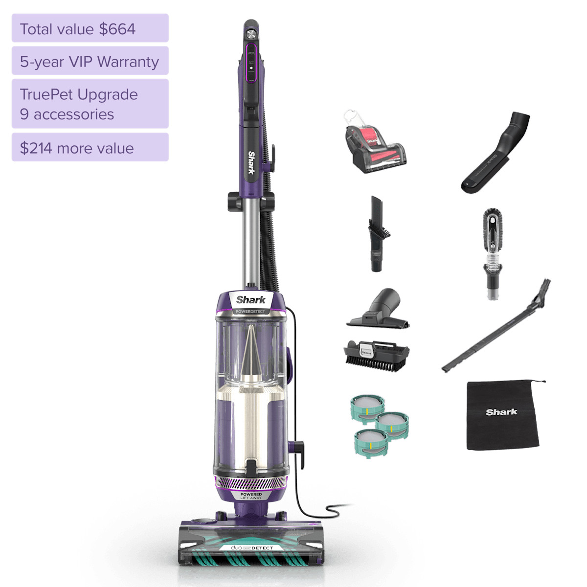 Shark PowerDetect Upright Vacuum Pet Bundle | AZ407UPG1 | SharkNinja | SharkNinja