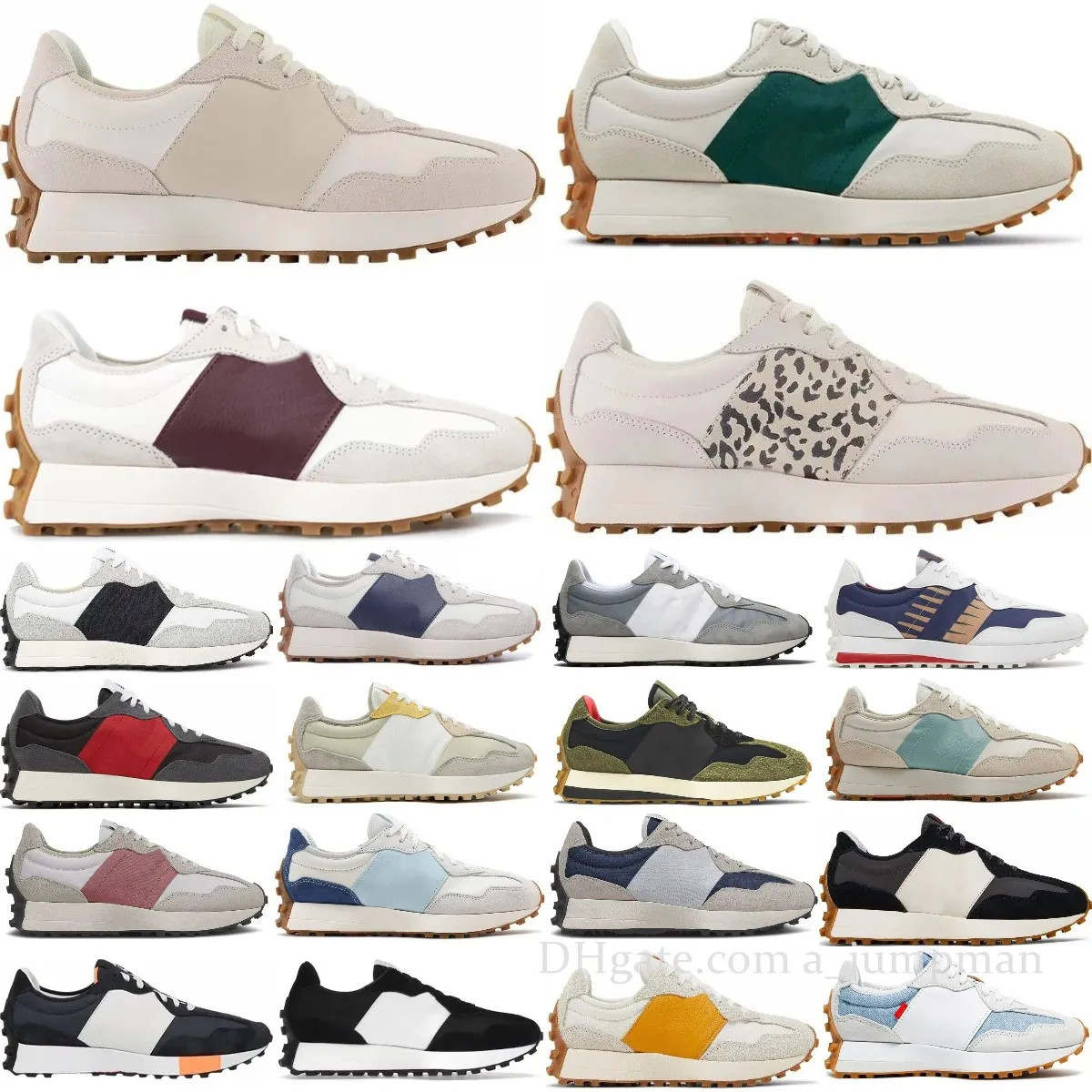 new N 327 sneakers Mens Sports Shoes nb white Navy running shoes blue light camel white grass gre... | DHGate
