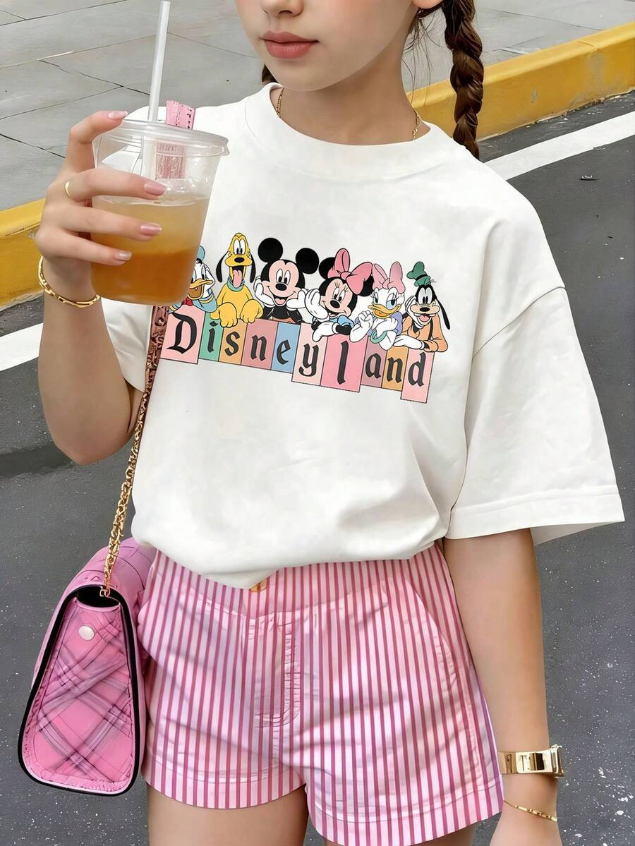 LocalDisneyLand Print,Summer Tops,Perfect For Cute Girls.Teen Girl Gift,Tween Summer Clothes,Teen... | SHEIN