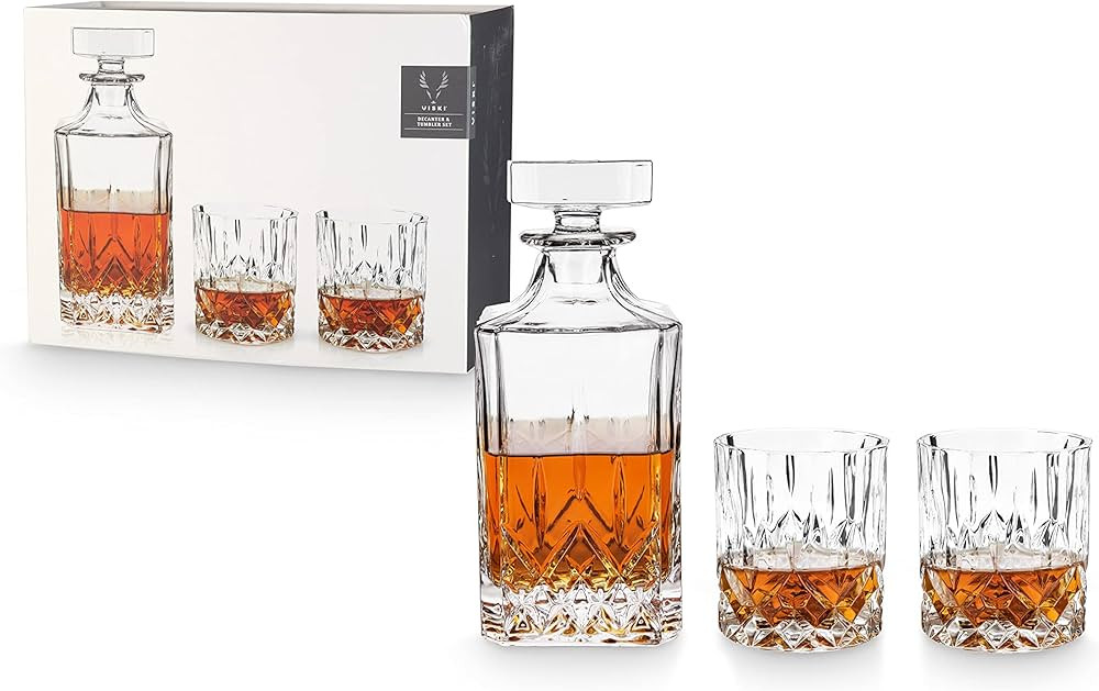 Viski Liquor Glass - 30 oz and 9 oz Premium Crystal Clear Glass, Scotch Glass Gift Set - Decanter... | Amazon (US)