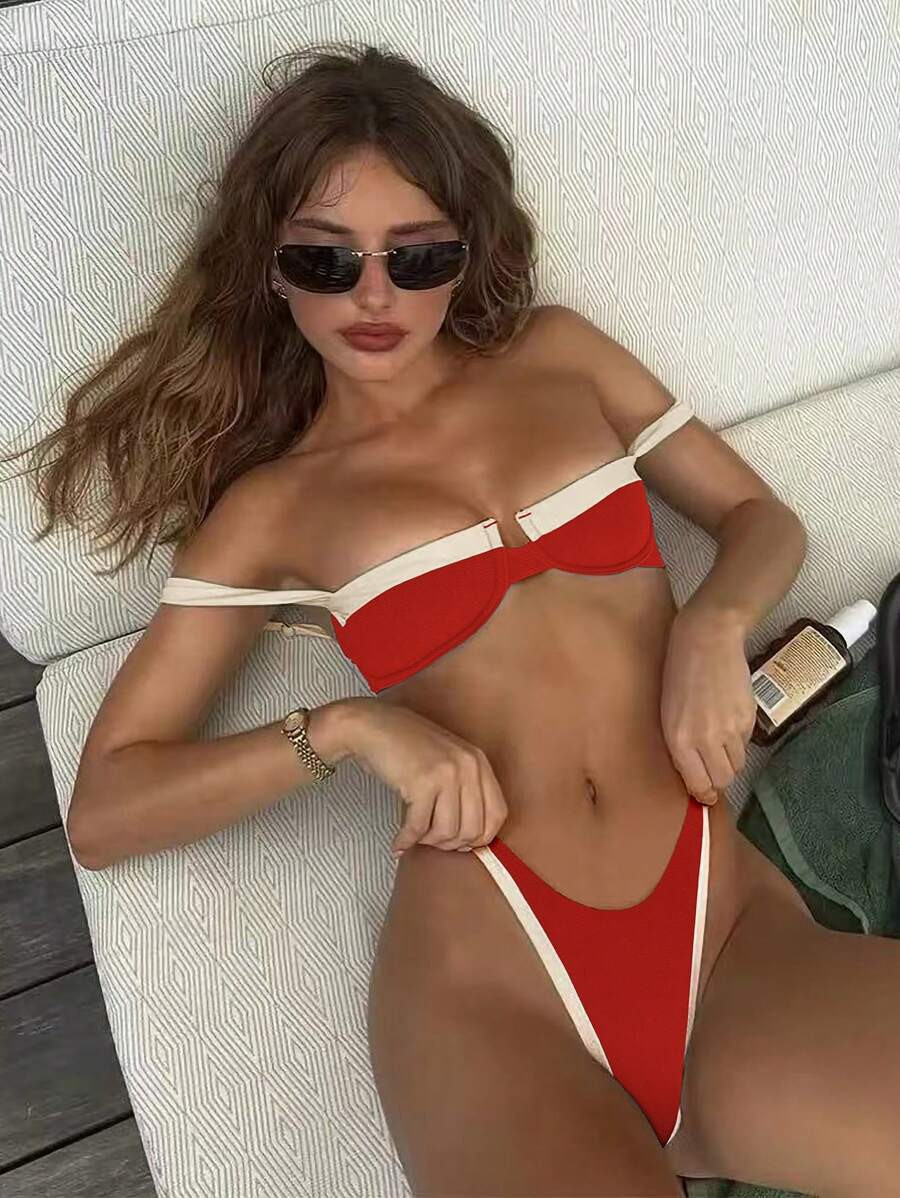 Sexy Color Blocking Women Bikini Swimwear Summer | SHEIN