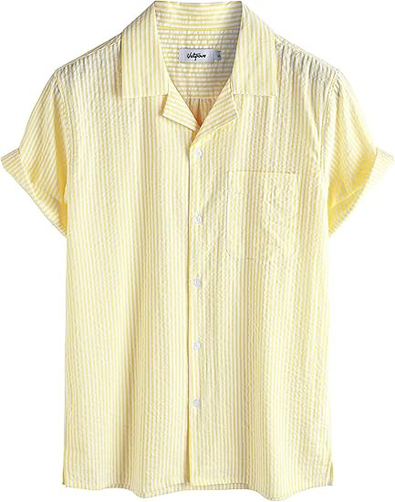 VATPAVE Mens Striped Summer Shirt Casual Button Down Short Sleeve Beach Shirts Cotton Shirts for ... | Amazon (US)