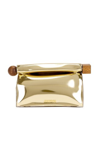 JACQUEMUS La Pochette Rond Carre Bag in Metallic Gold | FWRD 