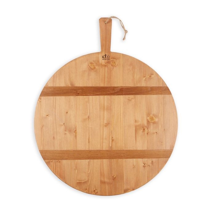 etuHOME® 28-Inch Round Reclaimed Wood Charcuterie Board | Bed Bath & Beyond