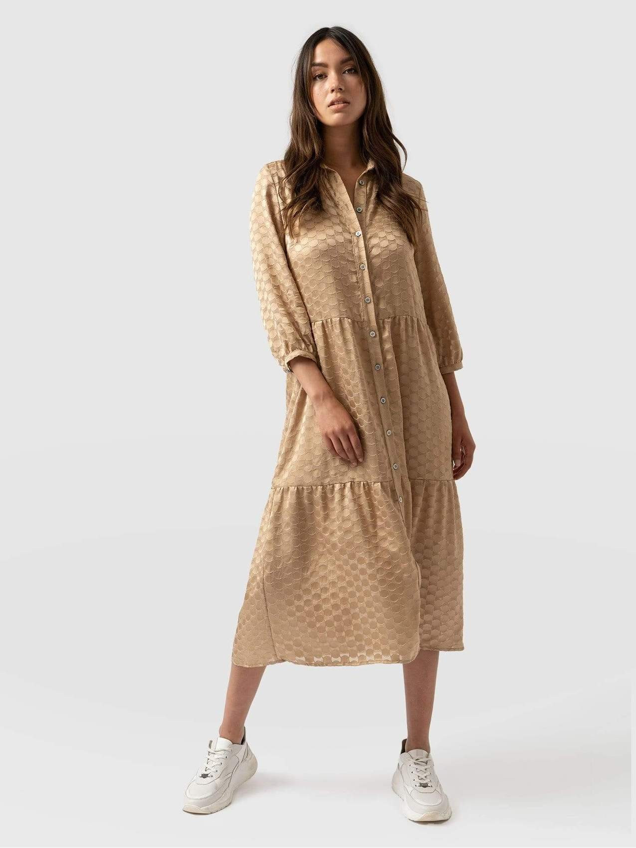 Summer Shirt Dress - Gold Burnout | Saint + Sofia (Global)