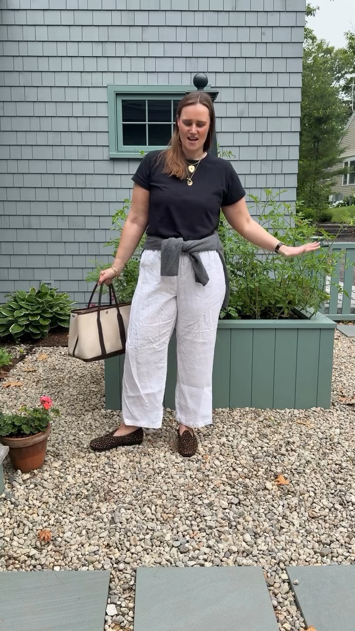 A quick outfit of the day. 

I mentioned these Olina Linen Pants from @reformation the other day, so I figured why not wear them / show them in action. (I absolutely should have steamed them to get rid of the winkles BUT…that just didn’t happen..!) 



Outfit details: 
• Black Margo Tee from @leset 
• White Linen Olina Pants from @reformation (I love that these come in regular sizes and plus sizes!) 
• Grey Cashmere Crewneck from @cosstores 
• Animal Print Loafers from @belgianshoesnyc found on @therealreal 
• Garden Party 36 Tote from @hermes that again was a a good resale purchase from @therealreal 
• all my usual gold jewelry

#LTKSeasonal #LTKPlusSize #LTKStyleTip