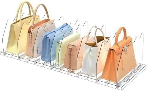 SOYO Adjustable Purse Organizers for Closet, Acrylic Shelf Divider for Bag and Purse Storage, Cle... | Amazon (US)