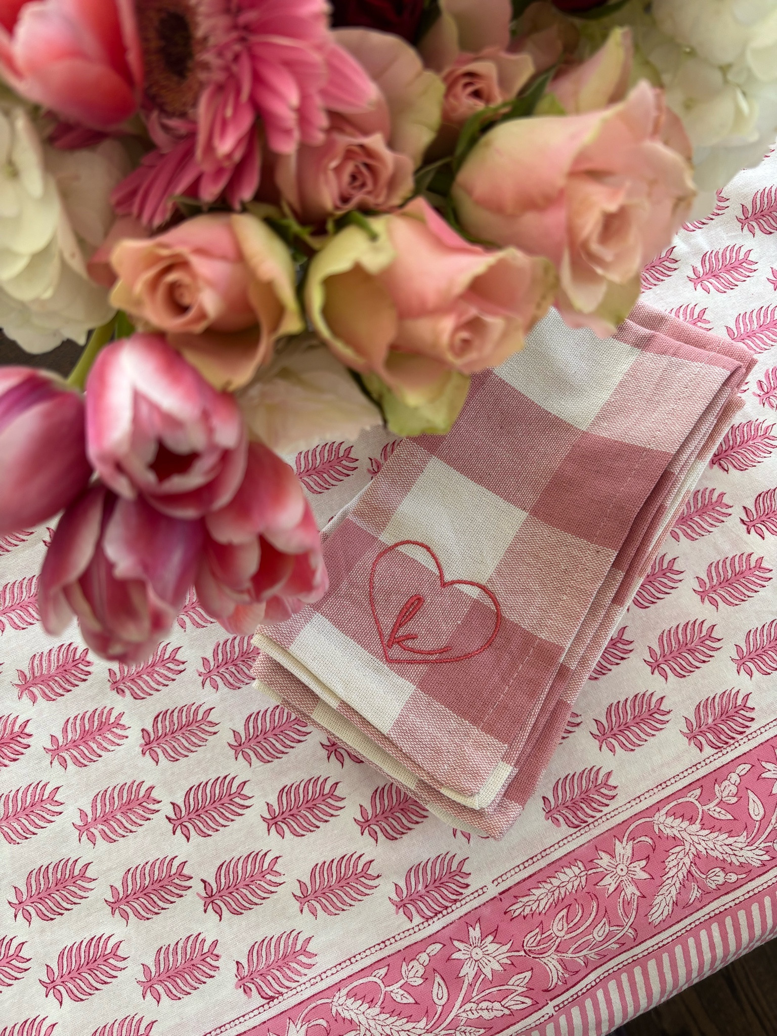 Happy Valentines Galentines Day! Love is in the air - fun table decor with a set of embroidered pretty napkins.

#LTKHome #LTKParties #LTKFindsUnder50