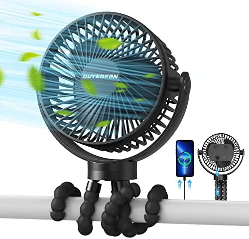 GUSGU Stroller Fan with Flexible Tripod Clip on for Baby, Mini Portable Fan USB Rechargeable Batt... | Amazon (US)