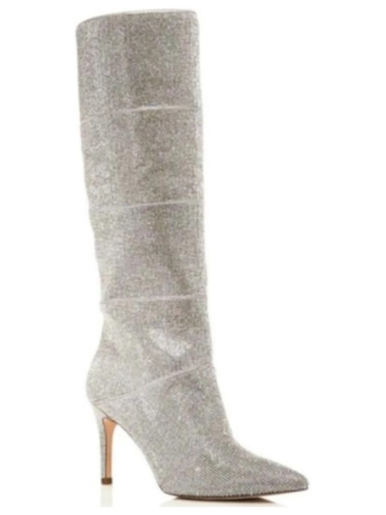 AQUA Womens Silver Rhinestone Comfort Lenny Pointed Toe Stiletto Dress Boots 10 M | Walmart (US)