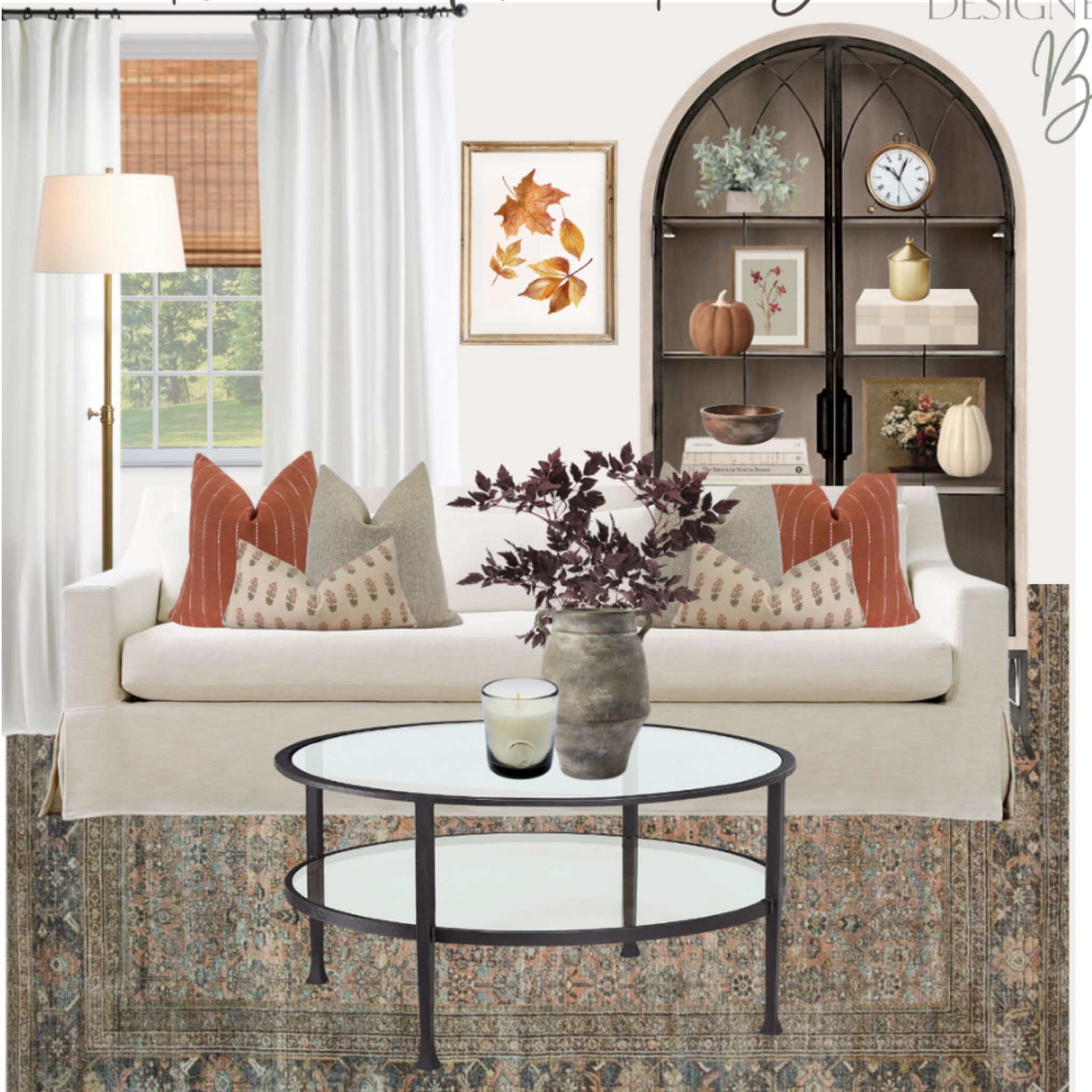 Living room MOOD BOARD. I am obsessed with this stunning cabinet that is on sale! #ltksalealert #competition #livingroom #transitionaldesign 

#LTKhome #LTKsalealert #LTKSale