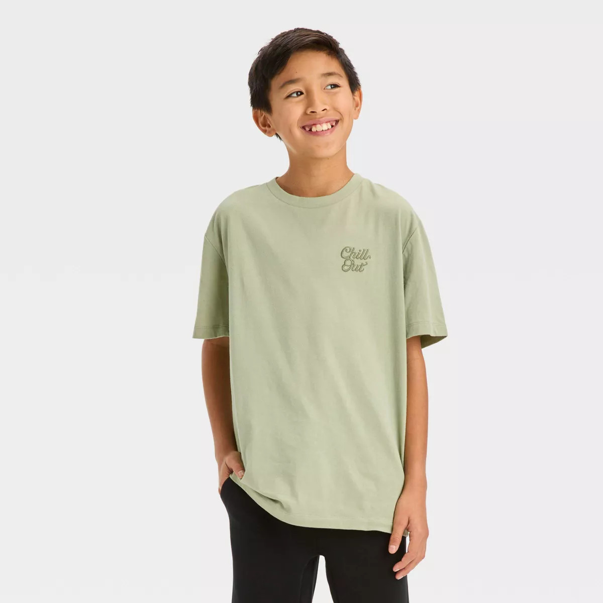 Boys' Short Sleeve Graphic T-Shirt 'Chill Out' - art class™ Olive Green L | Target