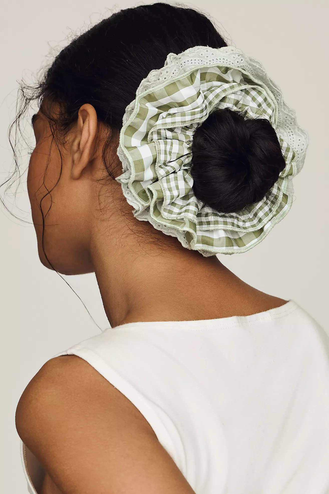By Anthropologie Eyelet & Gingham Scrunchies, Set of 2 | Anthropologie (US)
