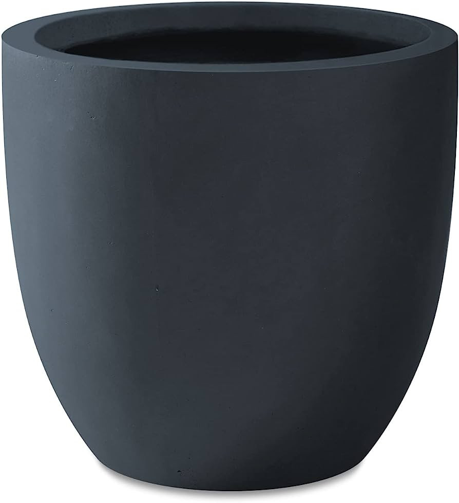 Kante 9.8" W Modern Charcoal Concrete Planters Lightweight Outdoor Indoor Decorative Round Plant ... | Amazon (US)