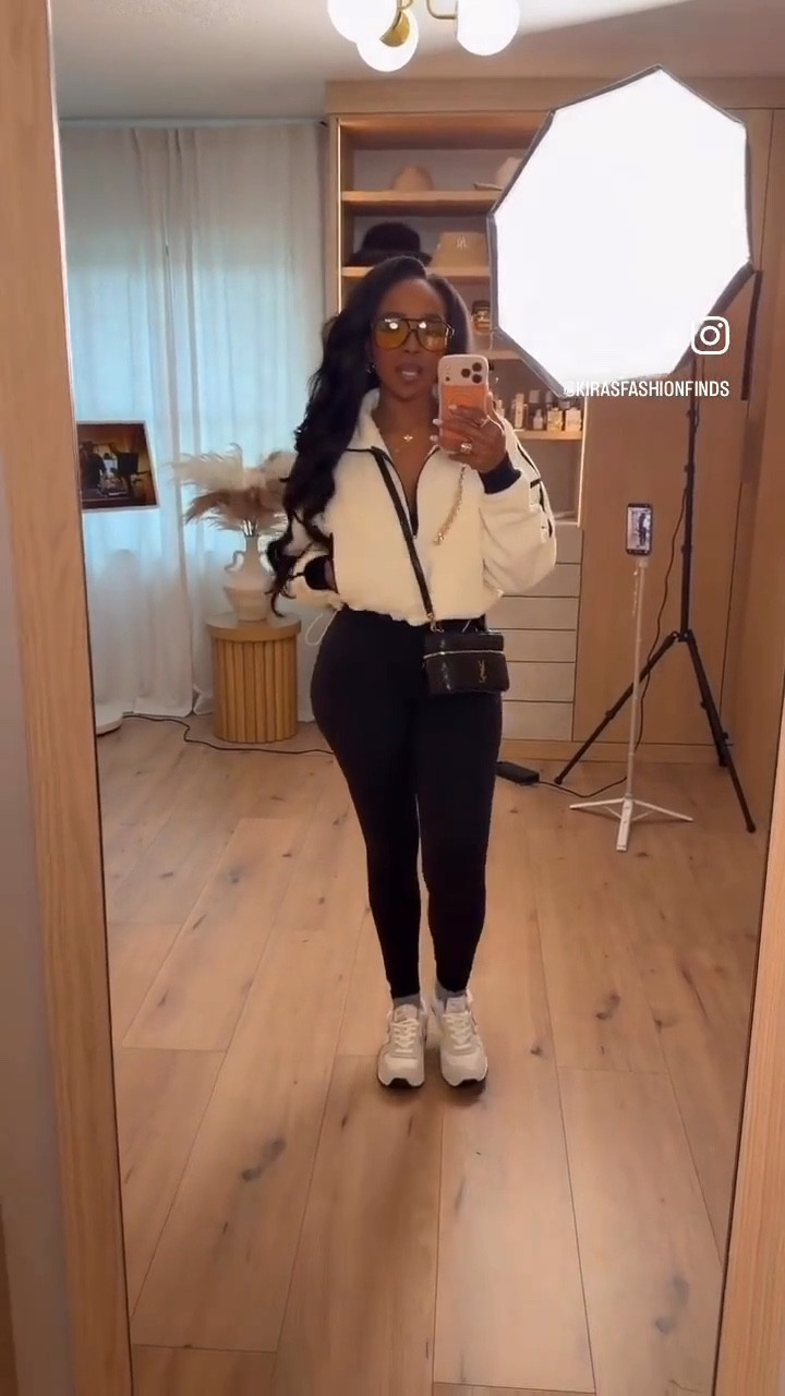 Scroll to shop! Cute little weekend fit. 

I’m obsessed with this arrangement Sherpa leggings and sneakers sign me up. 

#LTKootd #LTKPetite #LTKmomlife