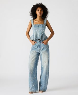 Women's Denim Fianna Barrel-Leg Jeans | Macy's