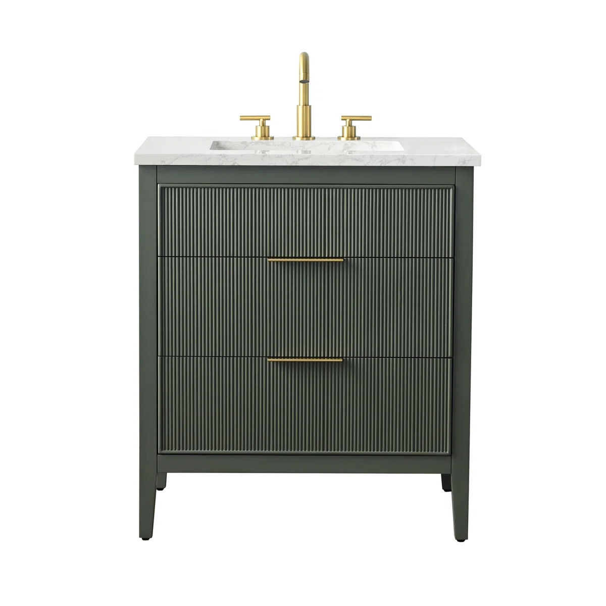 Bilroy 30'' Single Sink Bathroom Vanity with Engineered Stone Top | Wayfair North America