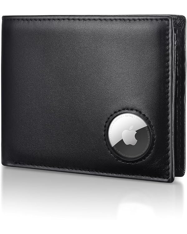 Mens Wallet with AirTag holder,Genuine Leather Bifold Wallets for Men RFID Blocking With 2 ID Win... | Amazon (US)