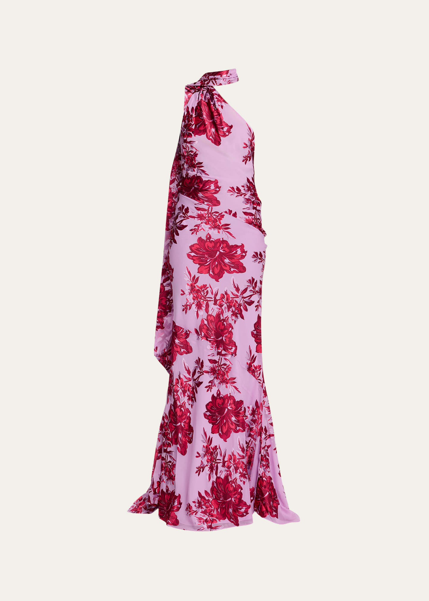 Retrofete Lorenna Floral One-Shoulder Scarf Gown | Bergdorf Goodman