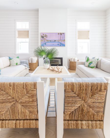 Sharing a mini tour of our new Florida home today! Includes items in our living room like our linen sofas, woven back chairs, raffia coffee table, blue and white striped rug, blue and green throw pillows, Frame TV, coastal coffee table books and so much more! See the full tour here: https://lifeonvirginiastreet.com/a-peek-at-our-new-florida-home/.
.
#ltkhome #ltkseasonal #ltksalealert #ltkfindsunder50 #ltkfindsunder100 #ltkstyletip #ltkover40 #ltkfamily

#LTKhome #LTKSeasonal #LTKsalealert