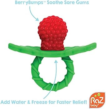 RaZbaby RaZberry Silicone Baby Teether Toy - Berrybumps Soothe Babies Sore Gums - Infant Teething... | Amazon (US)