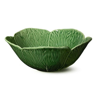 Le Jardin Cabbage 3-D Deep Bowl 12.75" x 5" – Large Sculpted Green Leaf Bowl – Heirloom-Inspired Serveware for Salads, Pasta, Fruit & Shared Seasonal | Wayfair North America